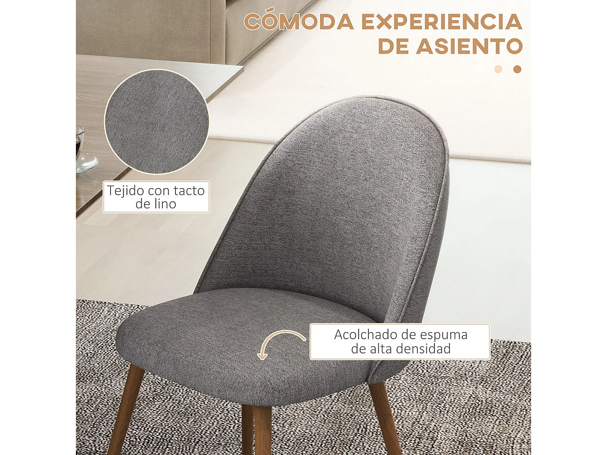 Sillas de comedor gris 50x52x83 cm HOMCOM