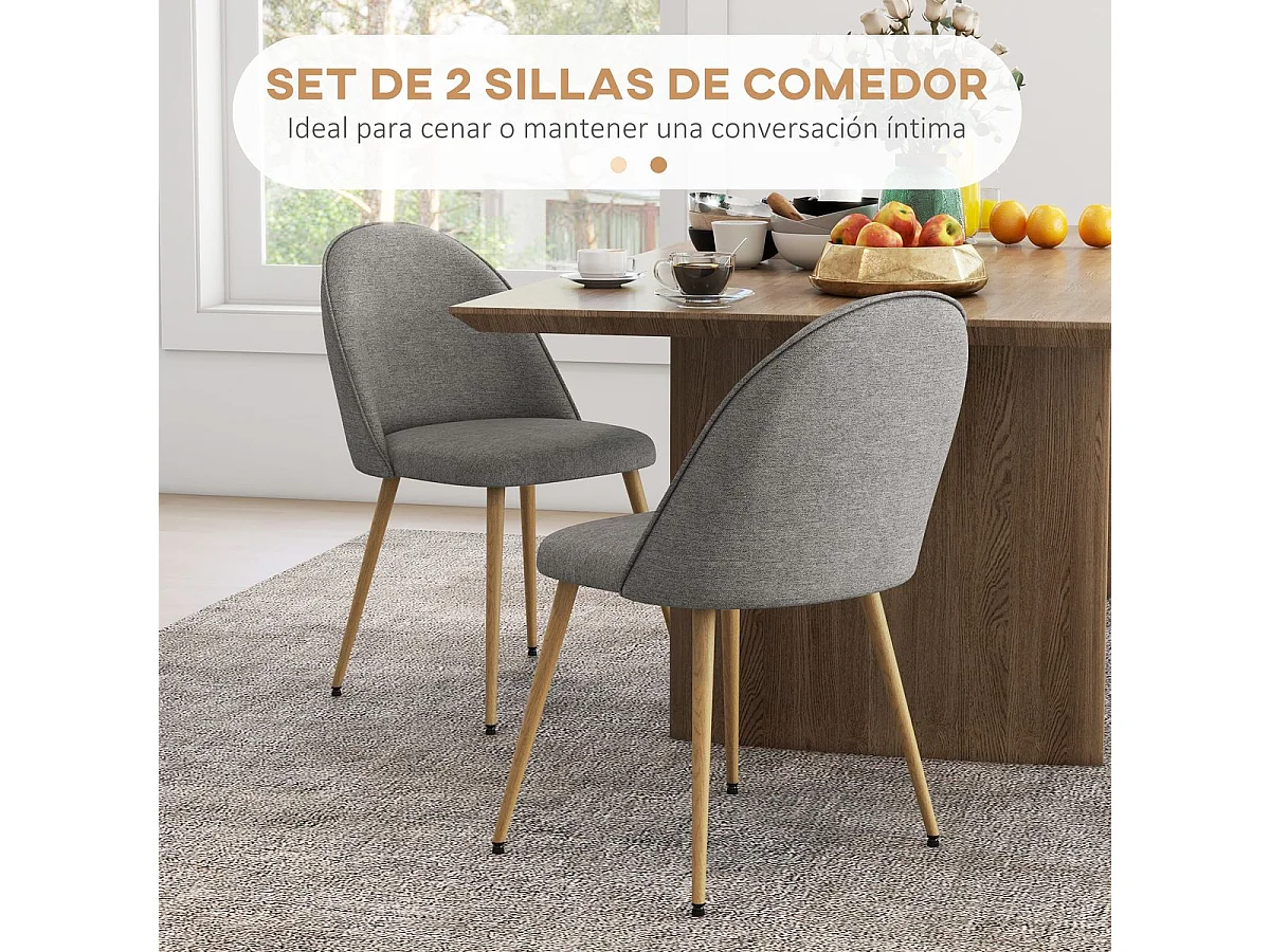 Sillas de comedor gris 50x52x83 cm HOMCOM