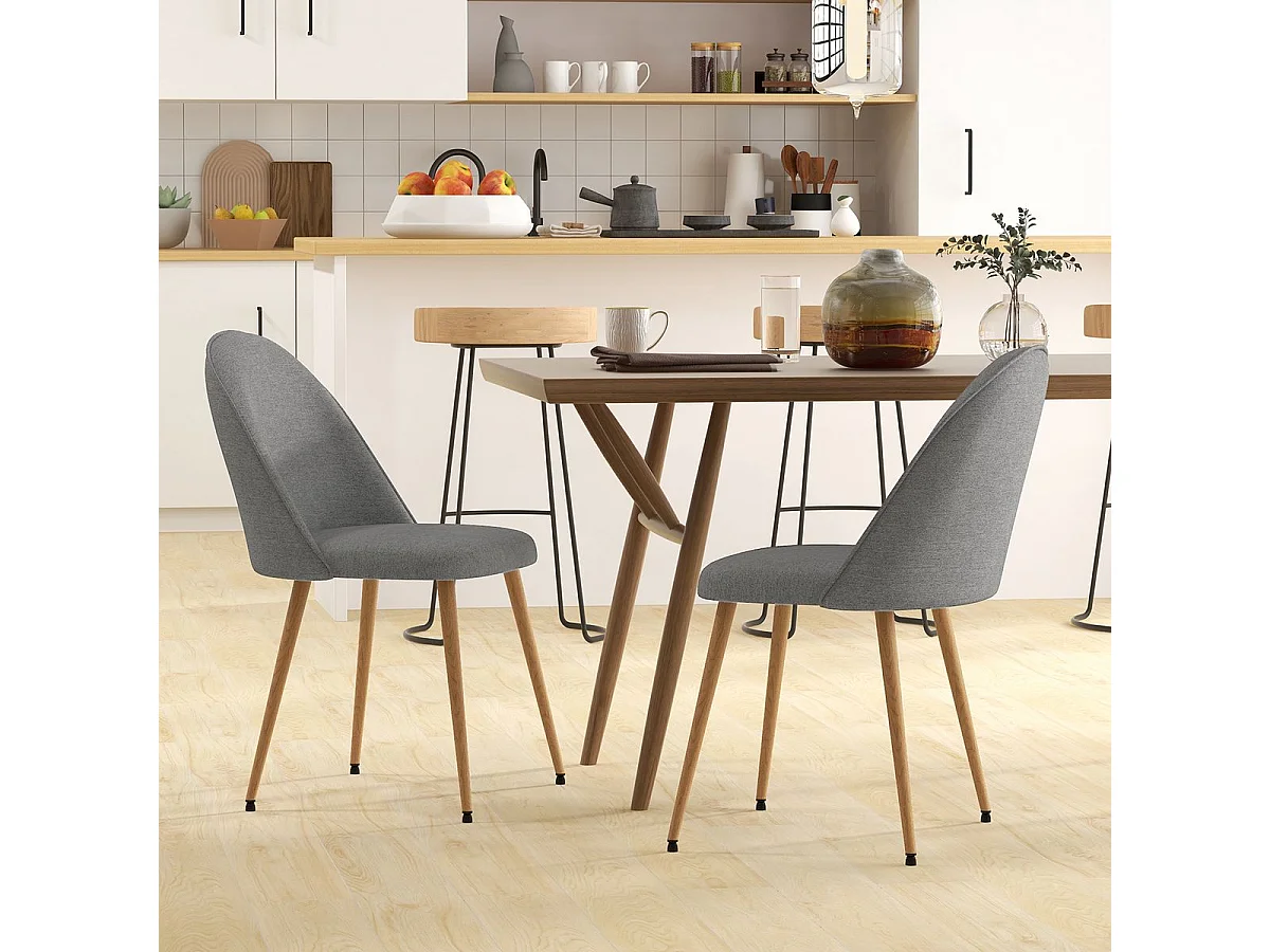 Sillas de comedor gris 50x52x83 cm HOMCOM