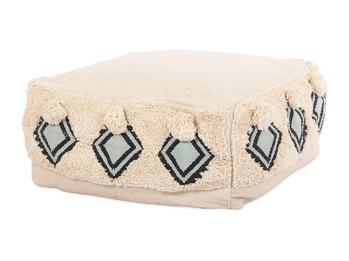 Siège Pouf Style Boho Bali - Adelaida  Crème