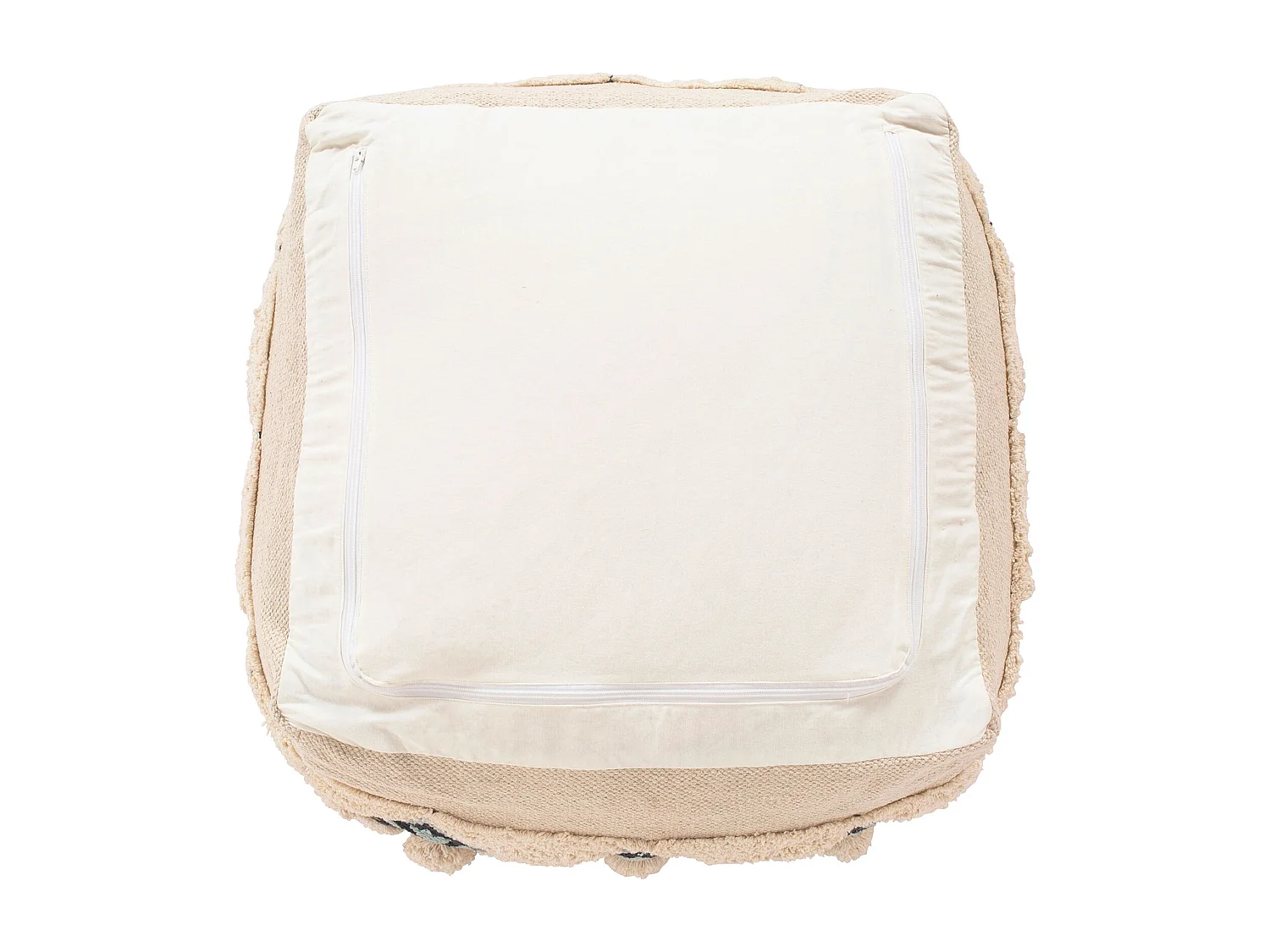 Siège Pouf Style Boho Bali - Adelaida  Crème