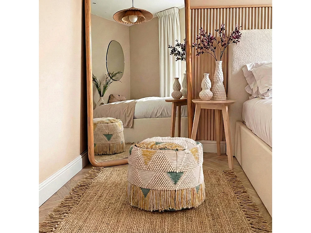 Siège Pouf Style Boho Bali - Jacqueline Multicolore