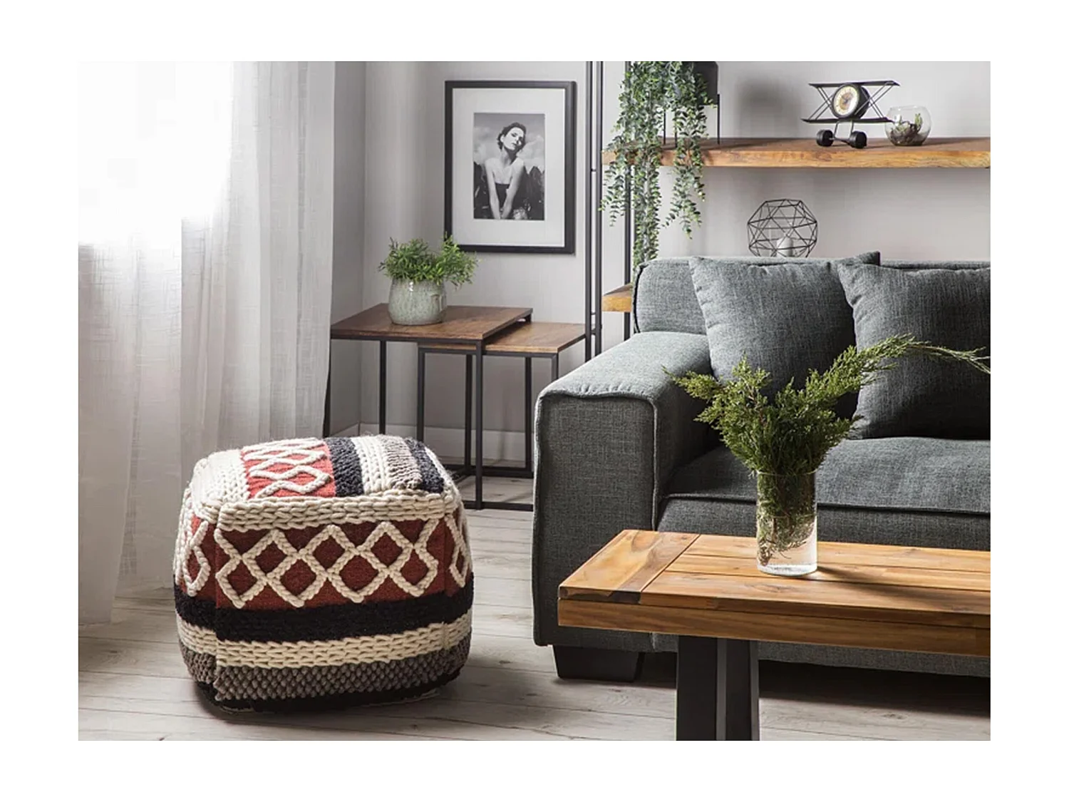 Siège Pouf Style Boho Bali - Lonbay Multicolore