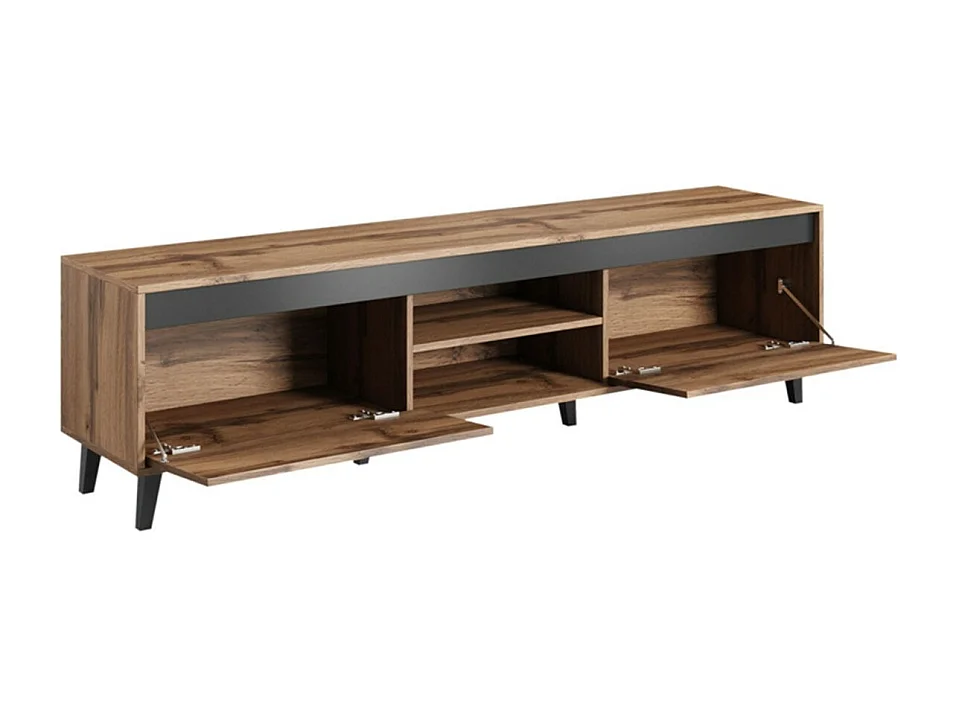 Mueble TV Charlotte 193, Wotan roble|Antracita, Número de puertas: 2.00, 170x49x38cm