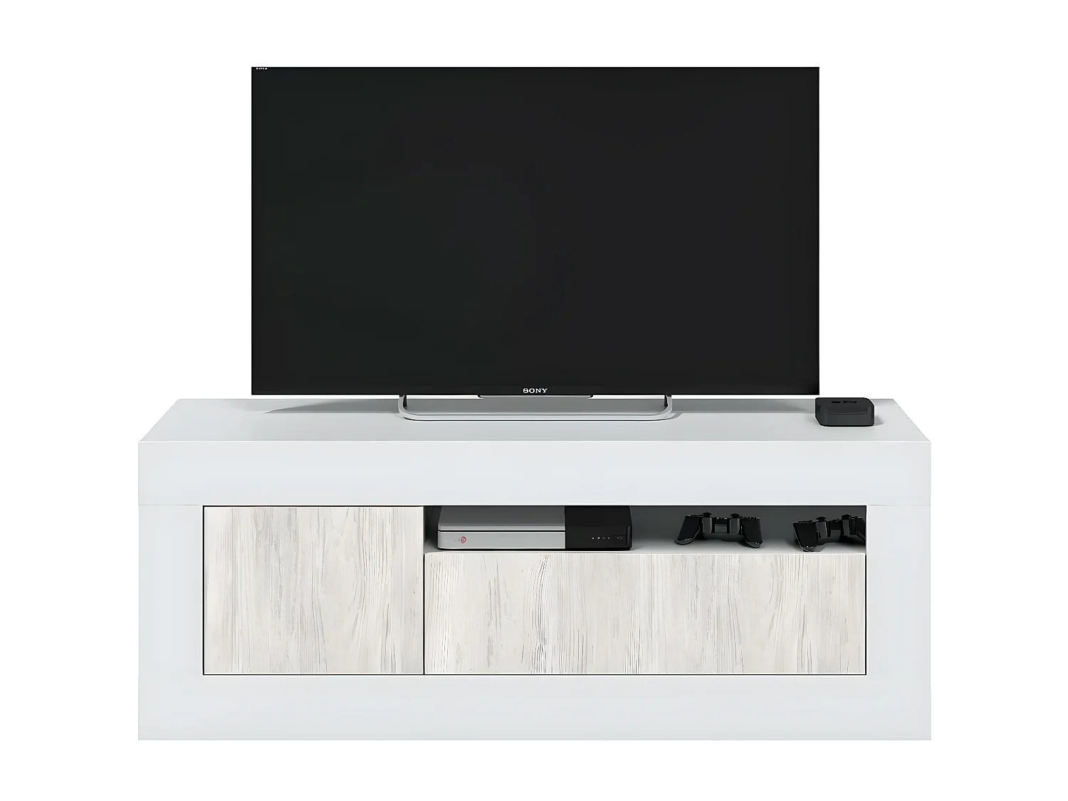 Meuble TV design 3 portes Baltik - L139 cm