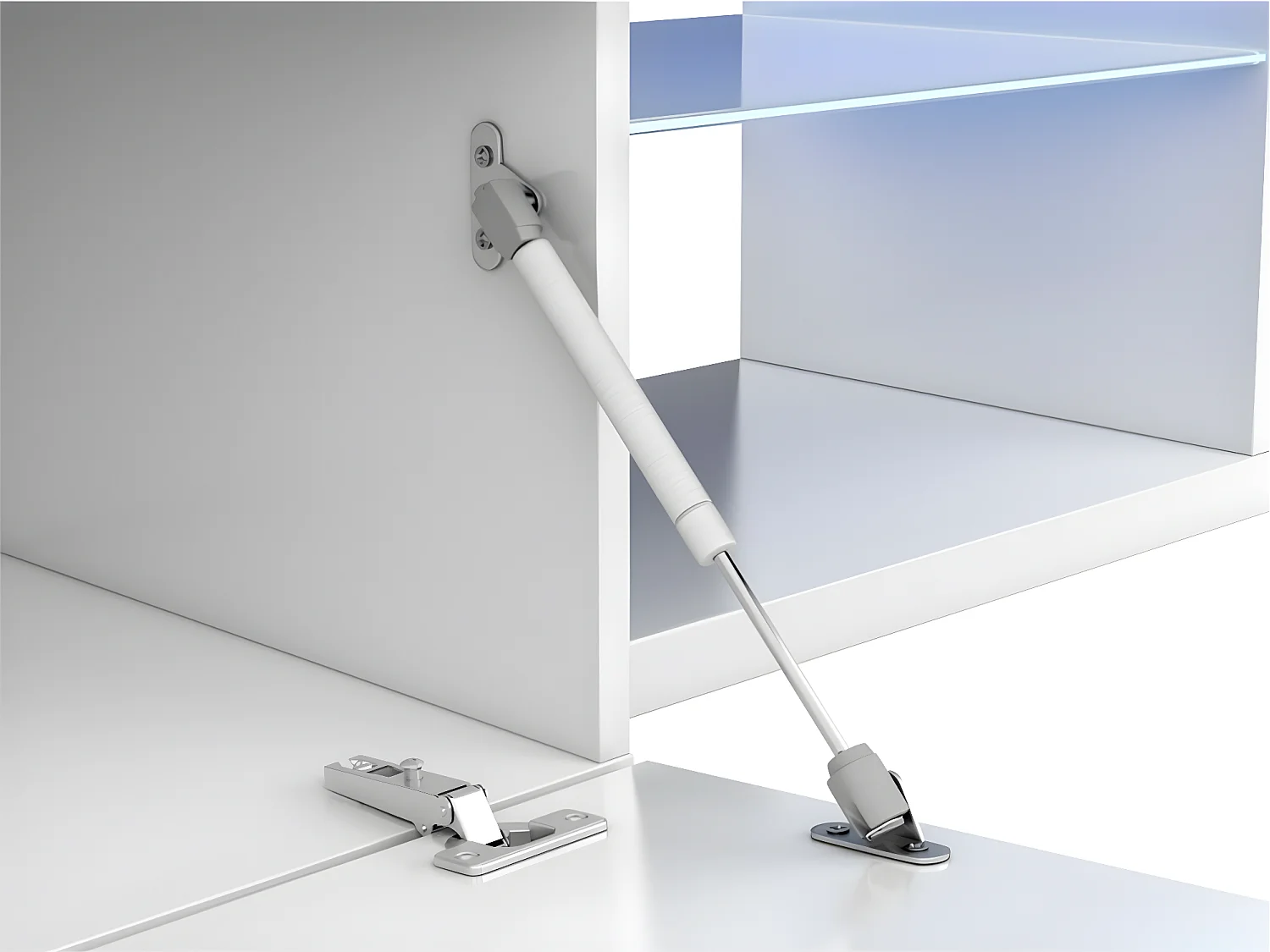 Meuble TV LED 1 porte et 4 niches L150 cm Loungitude