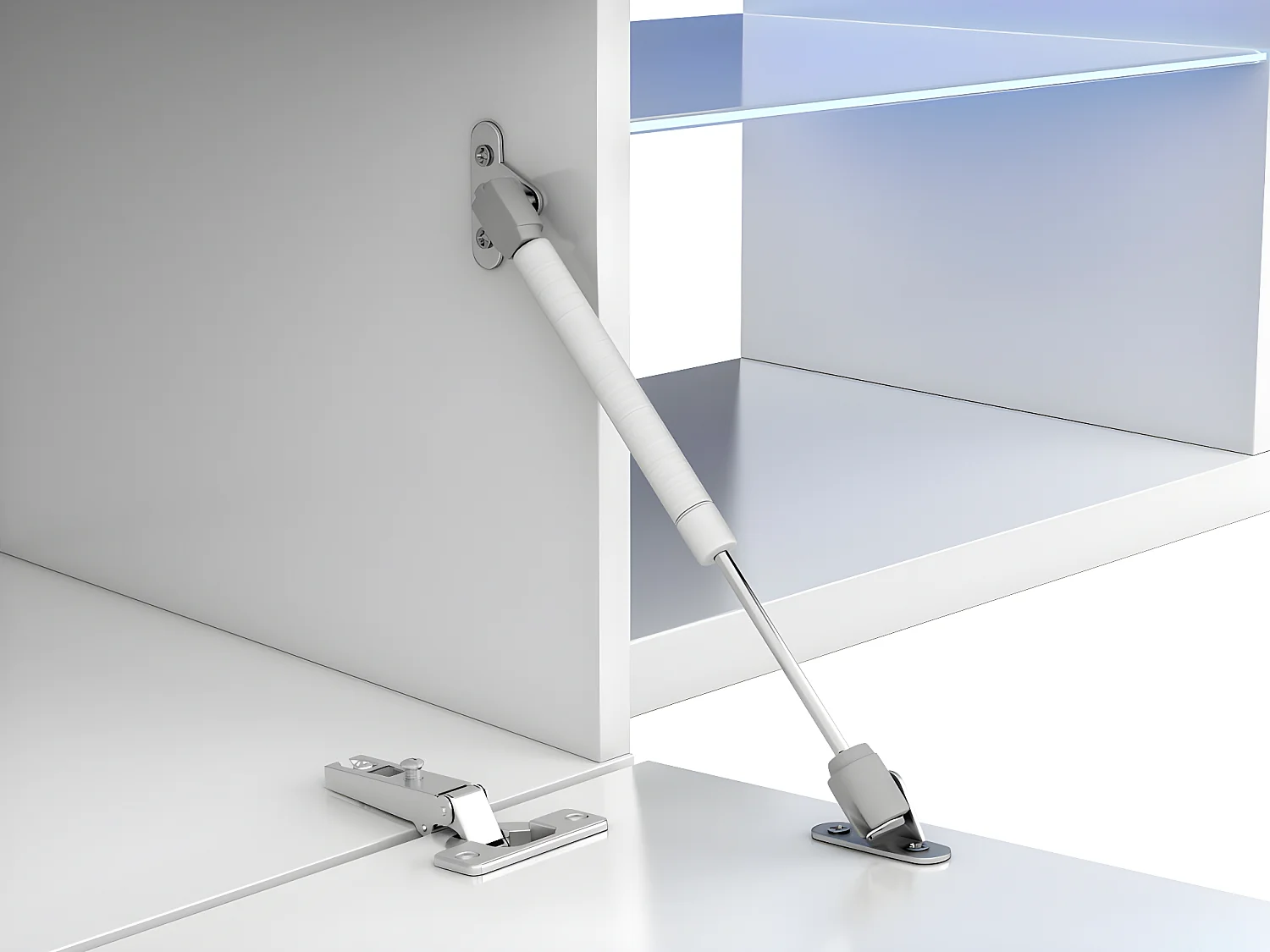 Meuble TV LED 1 porte et 4 niches L150 cm Loungitude