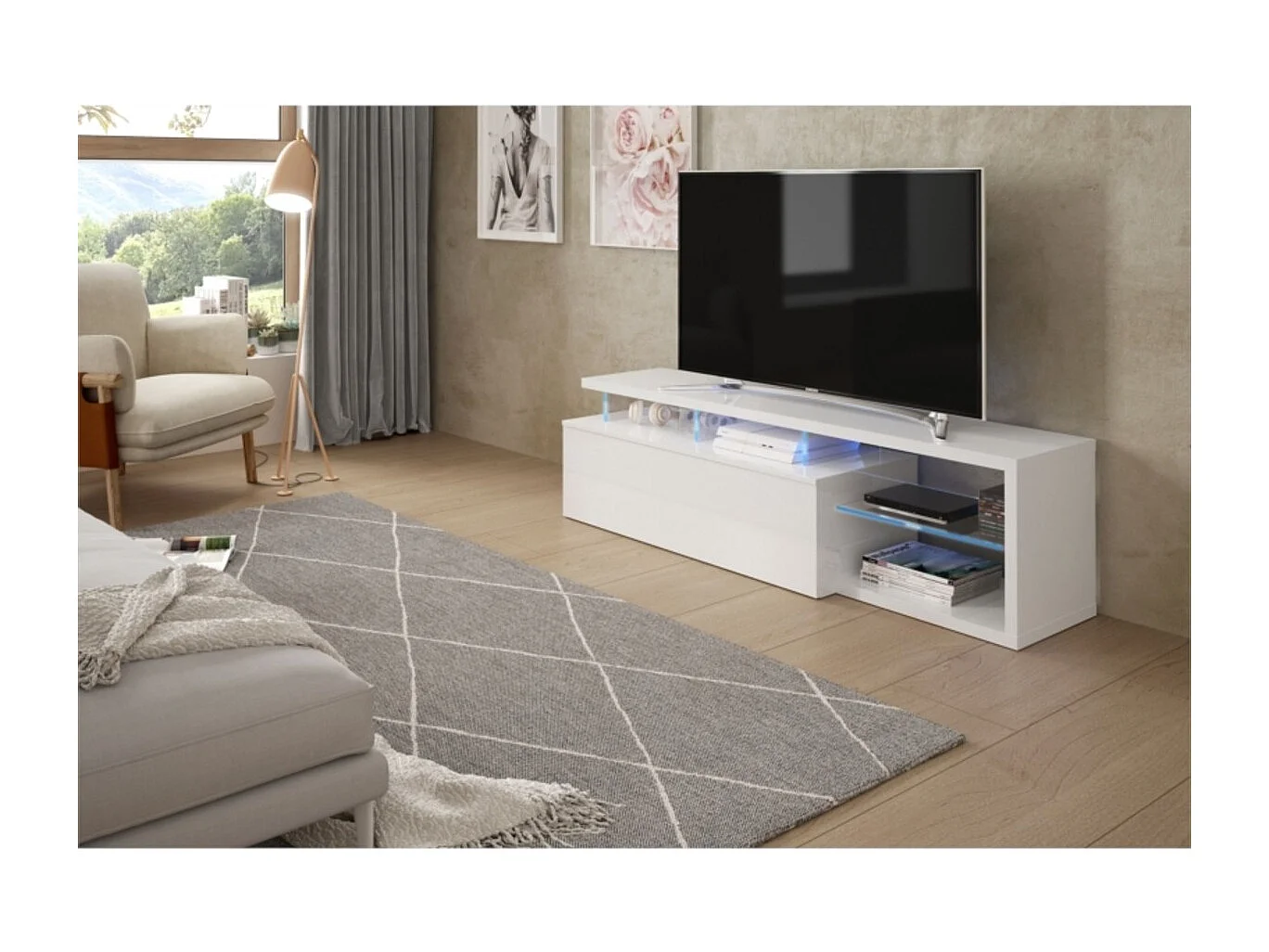 Mueble TV con luces Led Tech