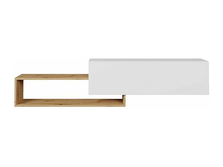 Mueble TV Utica 101, Blanco|Wotan roble, Número de puertas: 1.00, 210x48x35cm