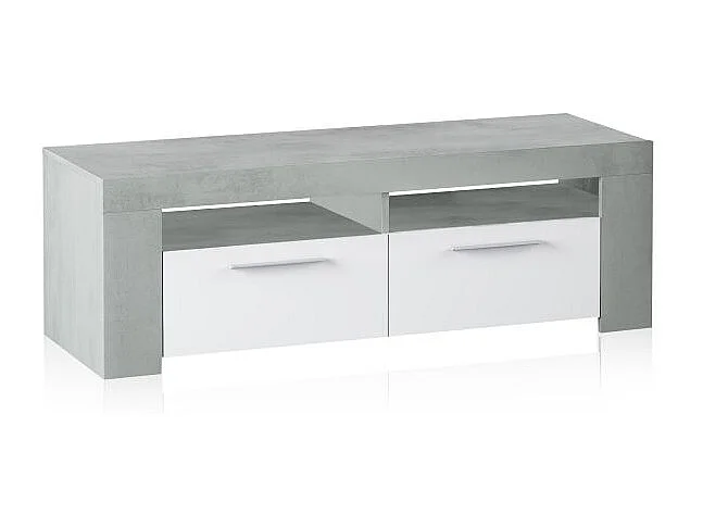 Mueble TV Ambit Blanco Artik (Blanco Mate) - Gris Cemento