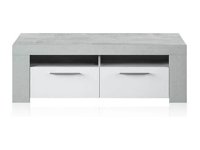 Mueble TV Ambit Blanco Artik (Blanco Mate) - Gris Cemento