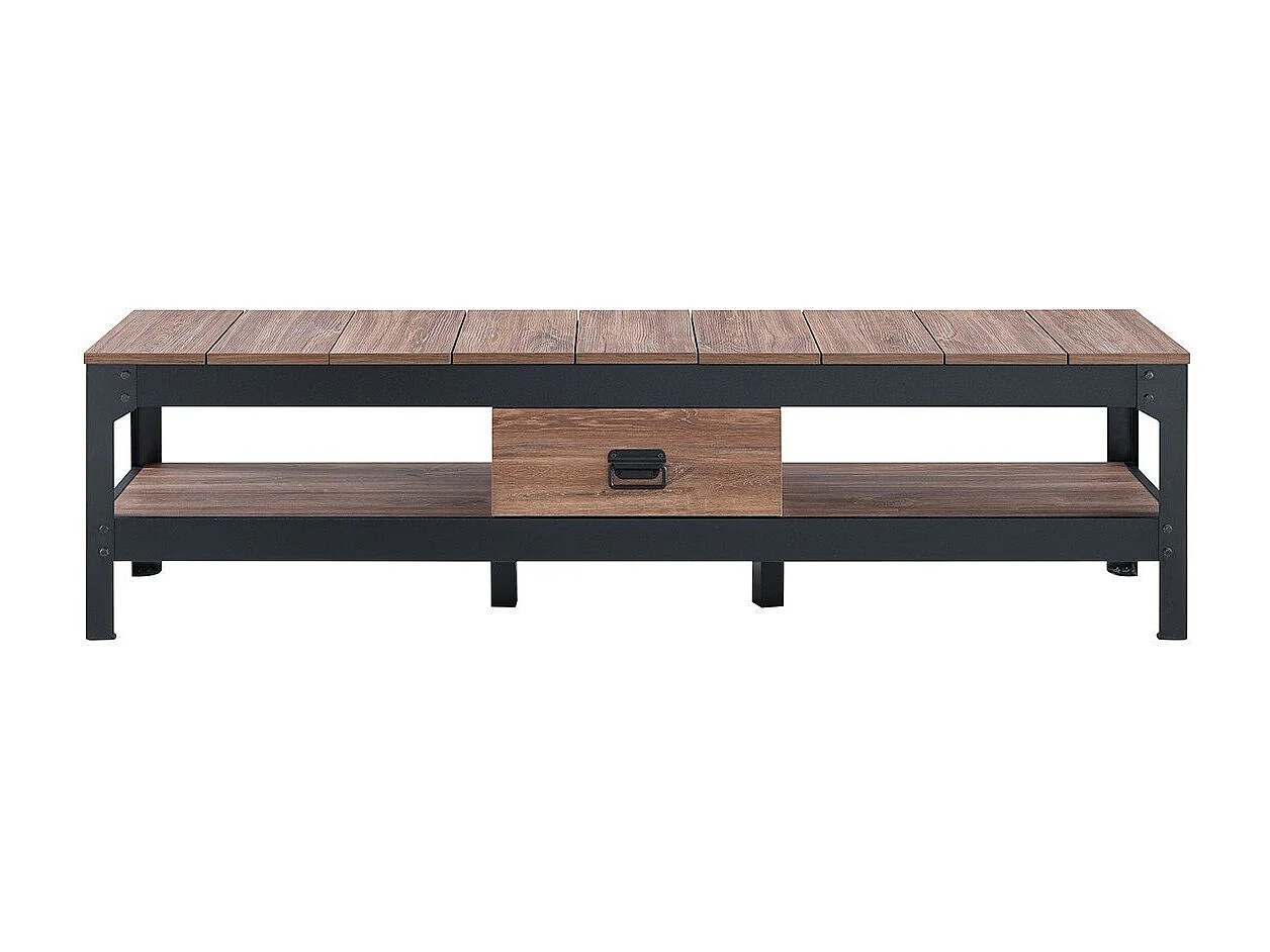 TV-meubel Oude eik met 2 nissen en 1 lade - L151 cm