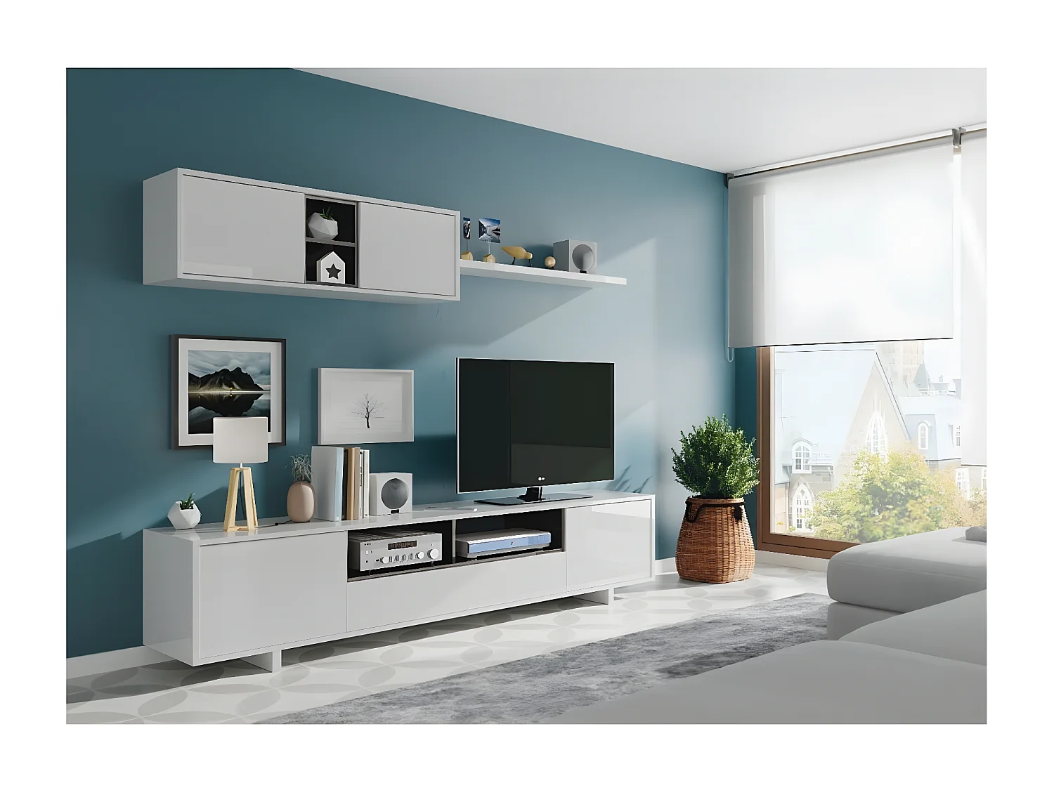 Salón TV Varys Blanco Brillo