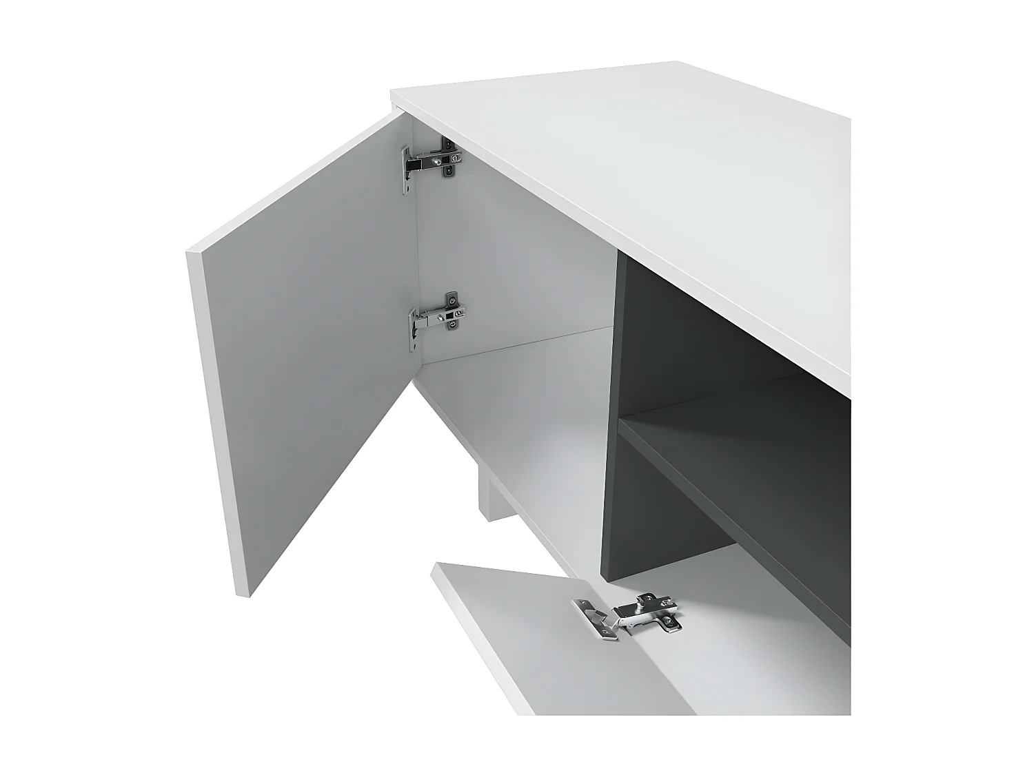 Mobiliário de sala de jantar Belus Blanco Brillo - Gris Antracita