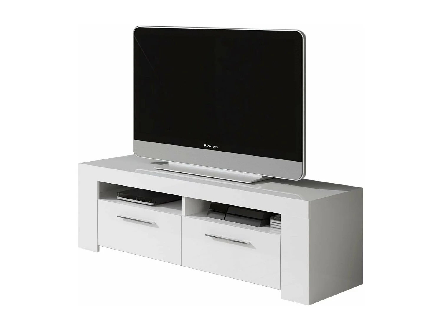 Mueble de TV con 2 puertas y 2 compartimentos de almacenamiento Ambit - L120 cm