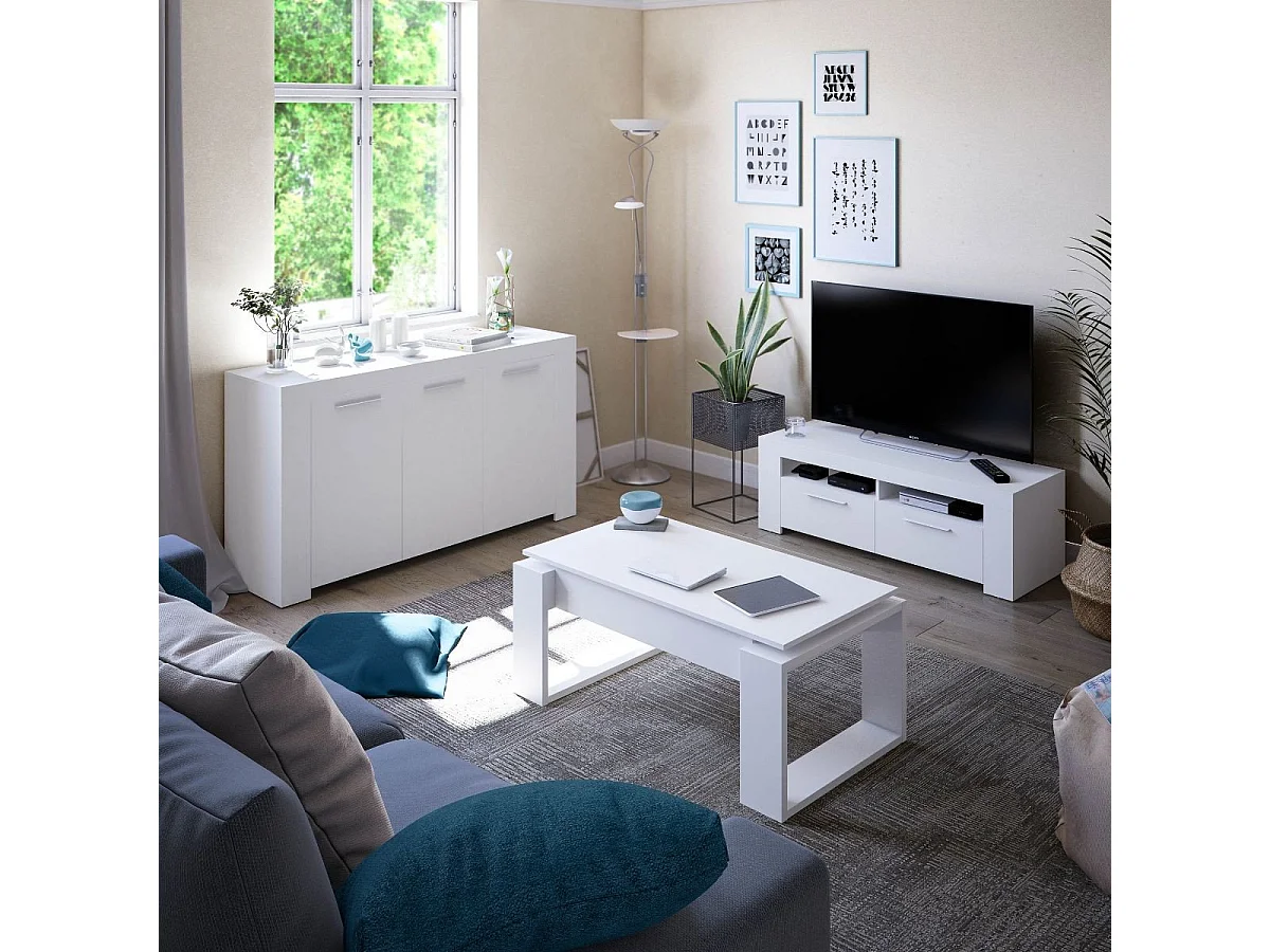 Szafka RTV Urban 2 drzwi + 2 półki Biały 120 cm - Nowoczesny Design