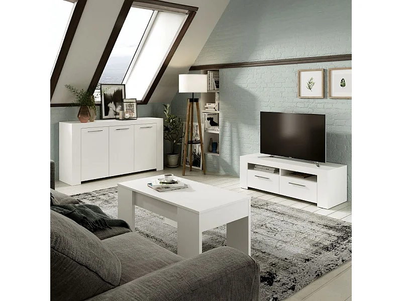 Szafka RTV Urban 2 drzwi + 2 półki Biały 120 cm - Nowoczesny Design