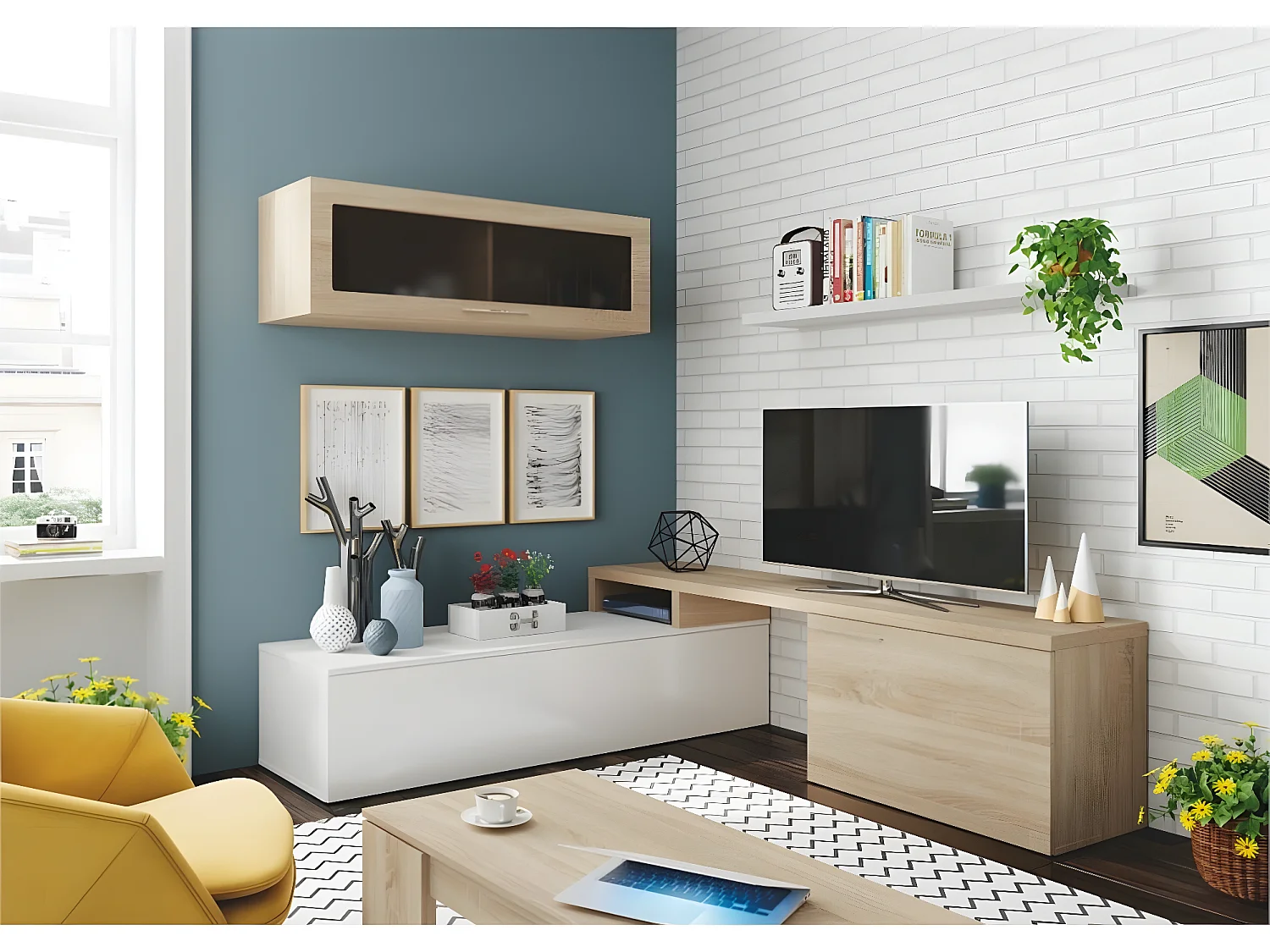 Mobiliário de sala de jantar Nexus Blanco - Roble Canadian