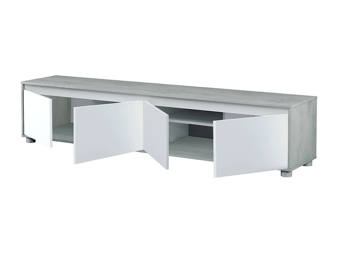 Mueble salón 200x43x41 cm cemento y blanco artik 200X43X41 CM