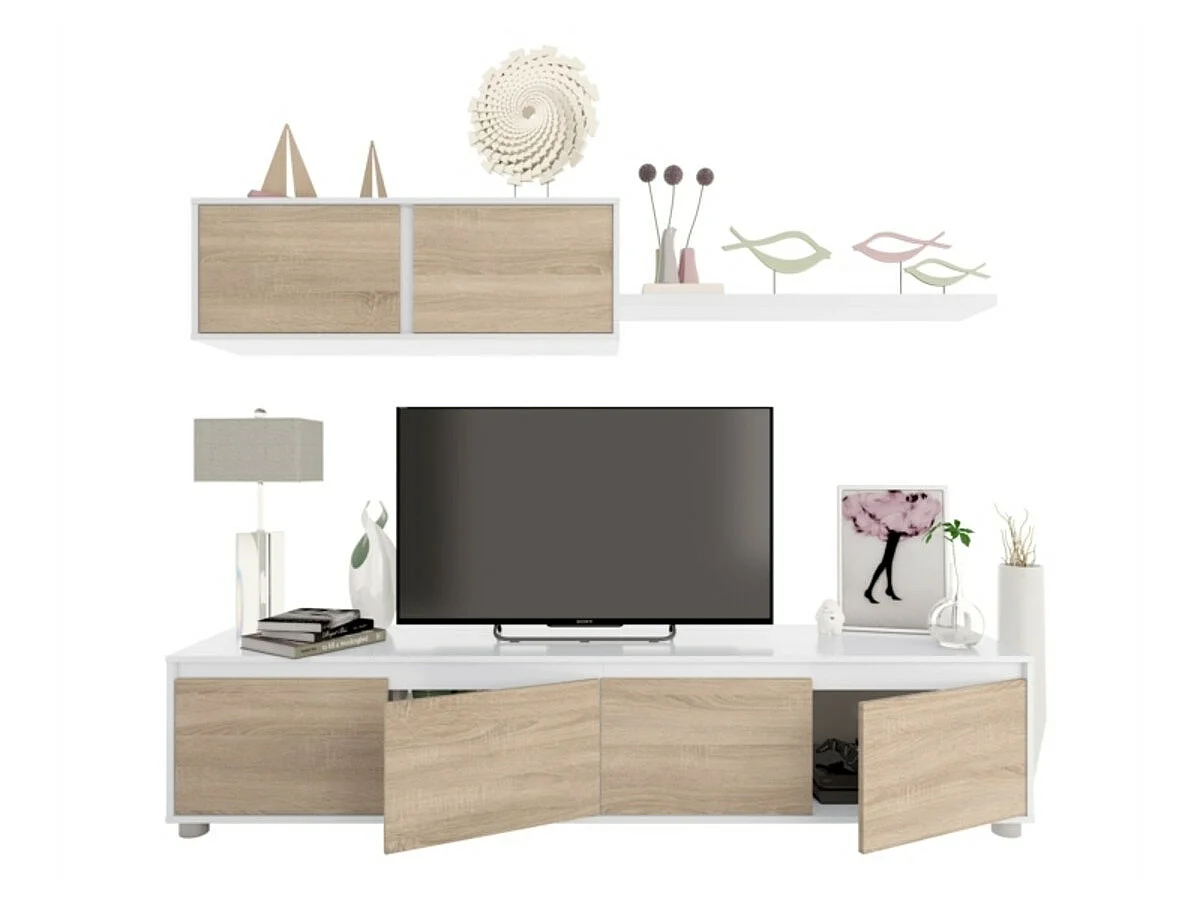 MUEBLE SALÓN 200X43X41 CM ROBLE CANADIAN/BLANCO ARTIK