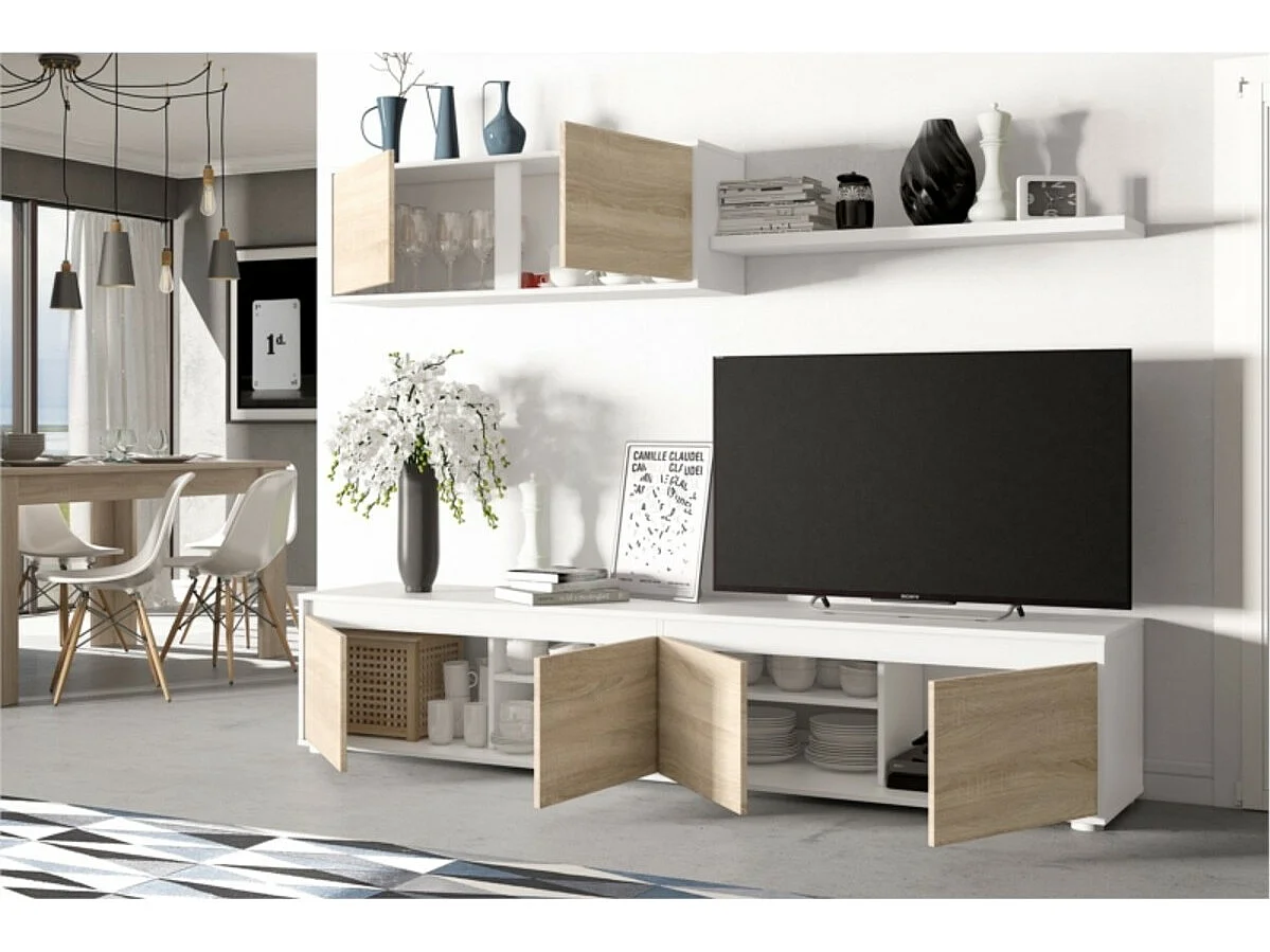 MUEBLE SALÓN 200X43X41 CM ROBLE CANADIAN/BLANCO ARTIK