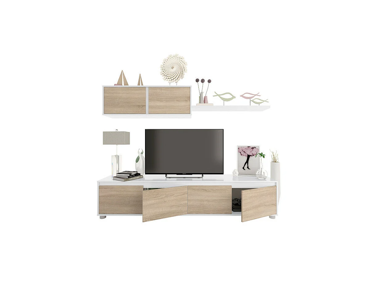 MUEBLE SALÓN 200X43X41 CM ROBLE CANADIAN/BLANCO ARTIK