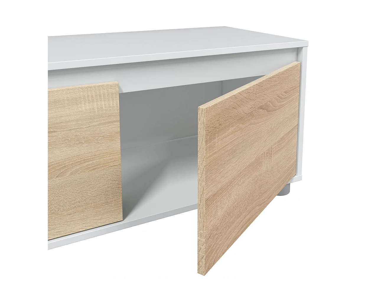 Salón Alida Blanco Artik (Blanco Mate) - Roble Canadian