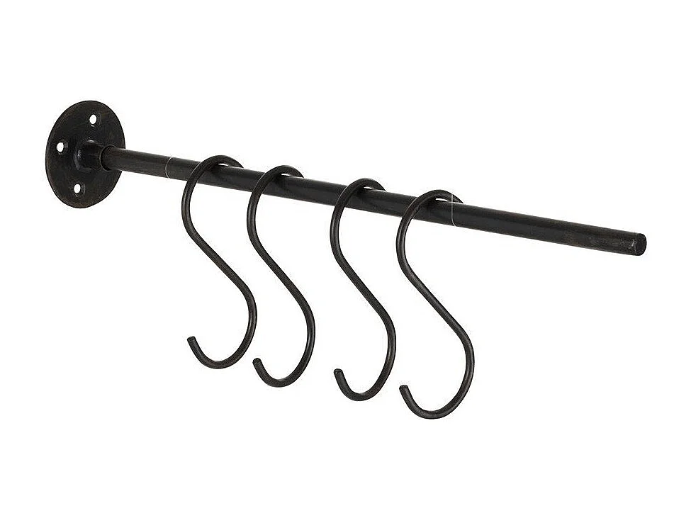 Petit porte serviette mural métal noir