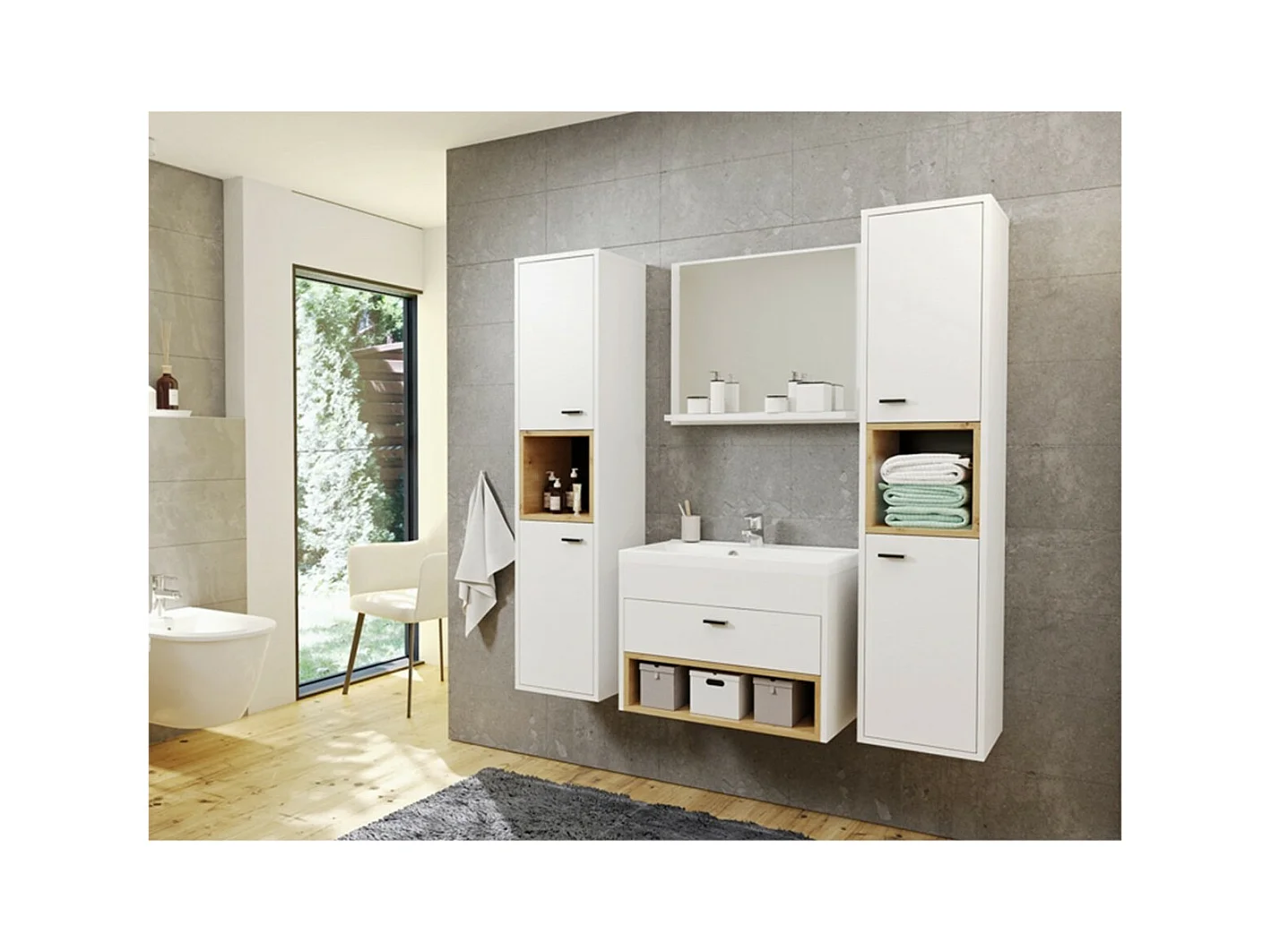 Ensemble de salle de bain avec 2 colonnes Olie