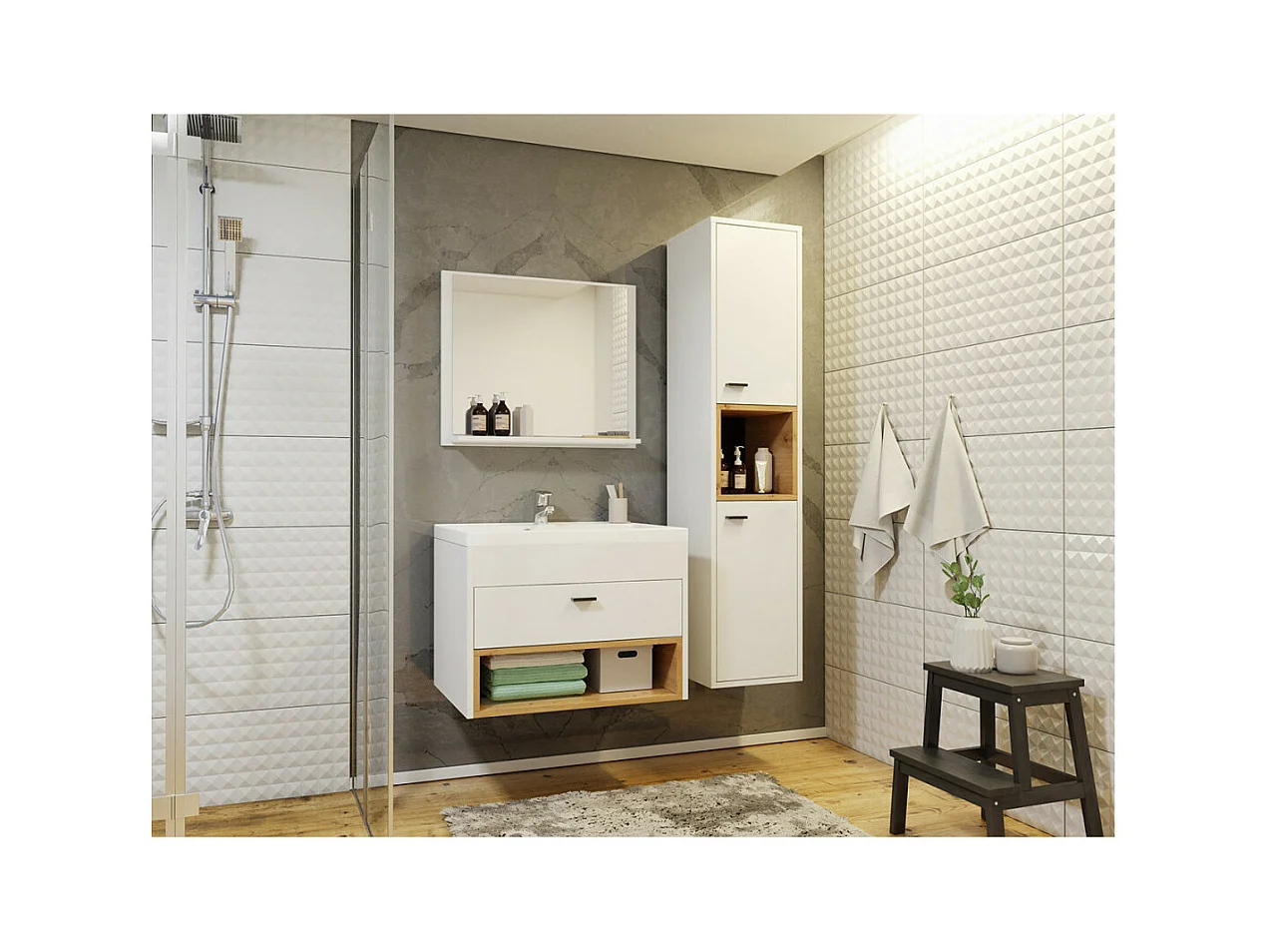Ensemble de salle de bain avec 1 colonne Olie
