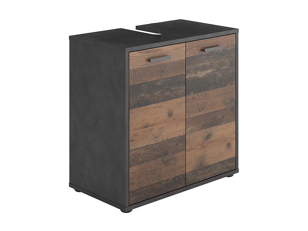 Meuble Sous Vasque 2 Portes effet Chêne L60 x H59cm - Madoc