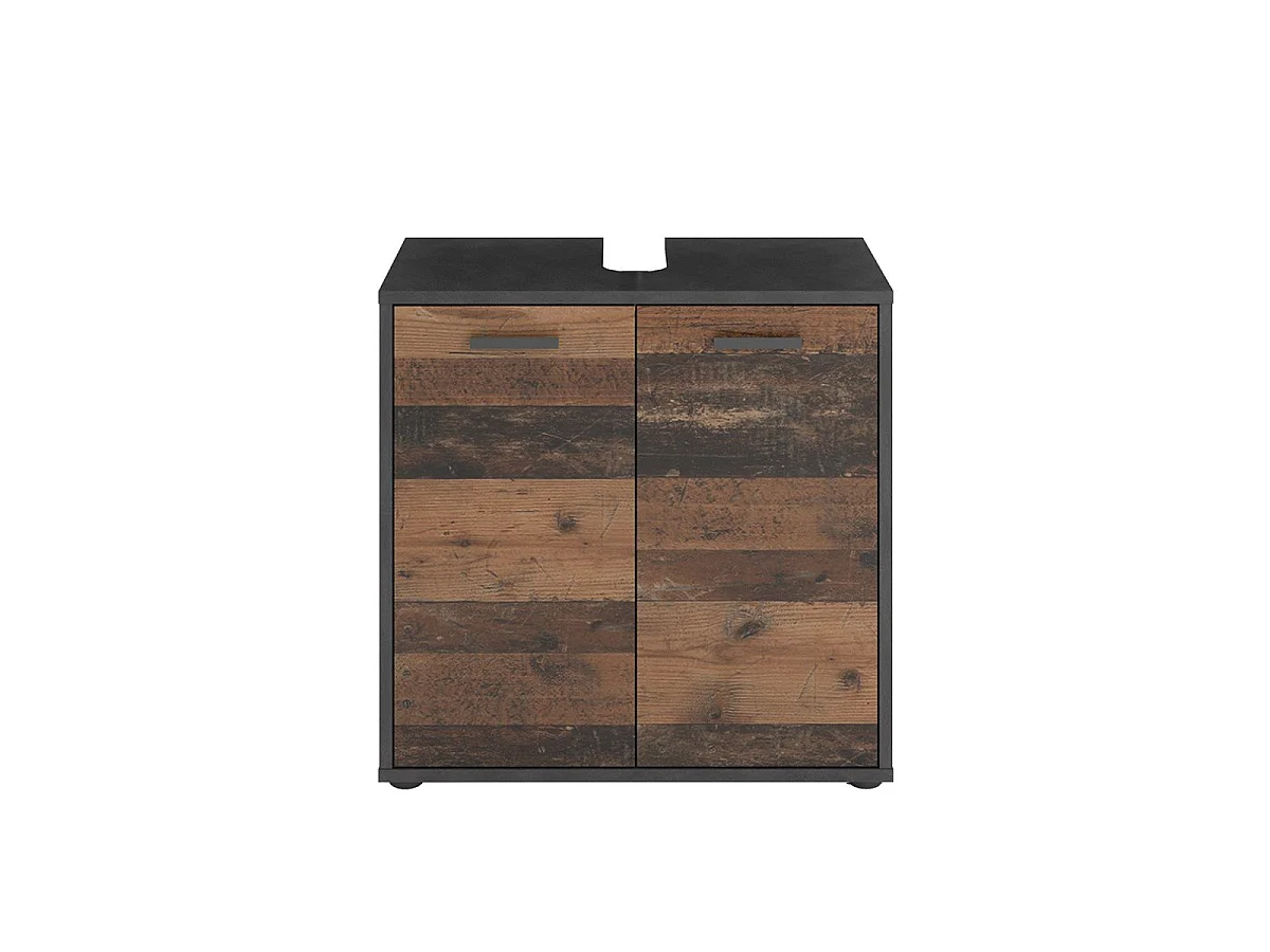 Meuble Sous Vasque 2 Portes effet Chêne L60 x H59cm - Madoc