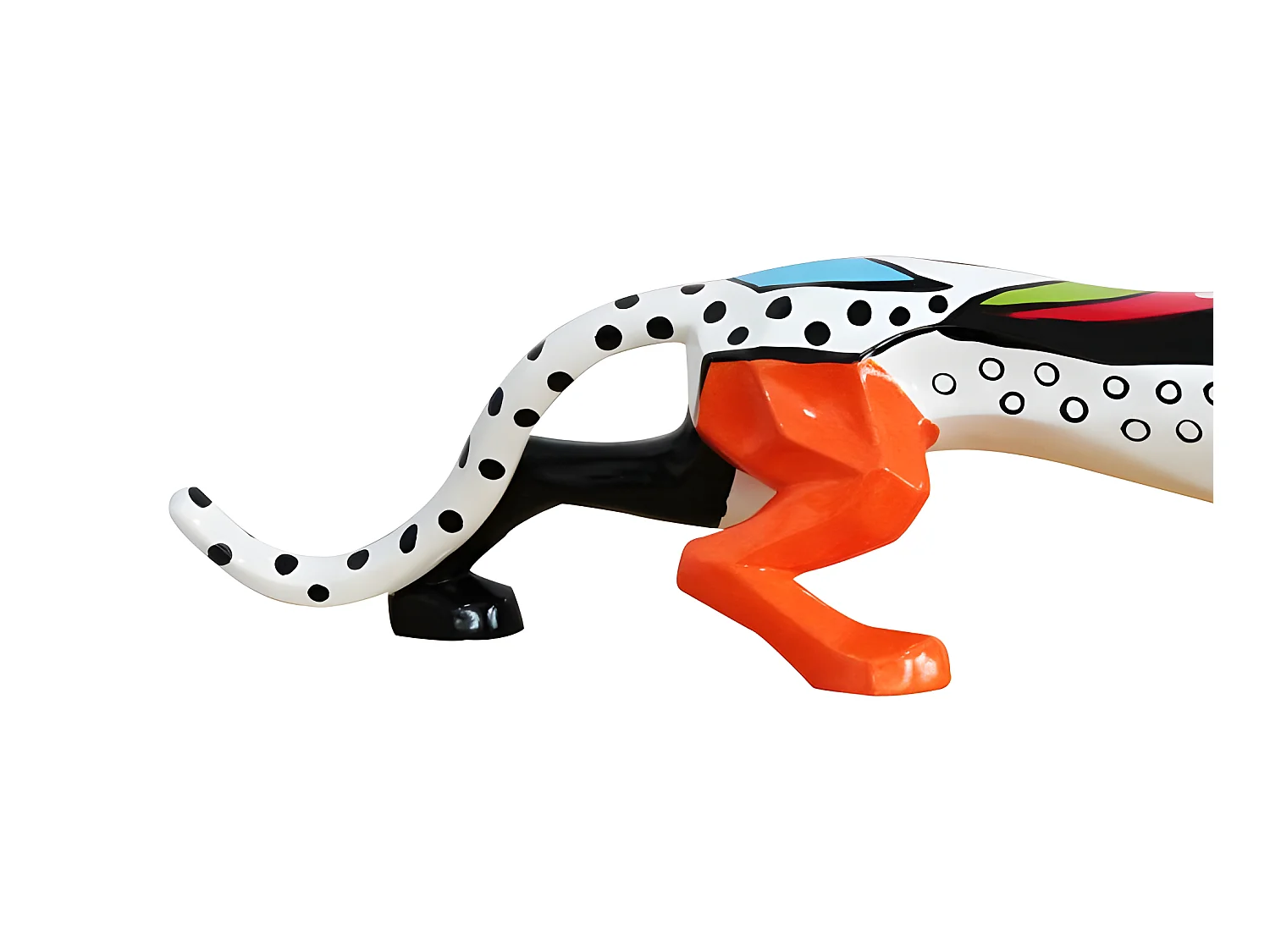 Statue panthère avec peintures pop art multicolore L90 cm - FELIN