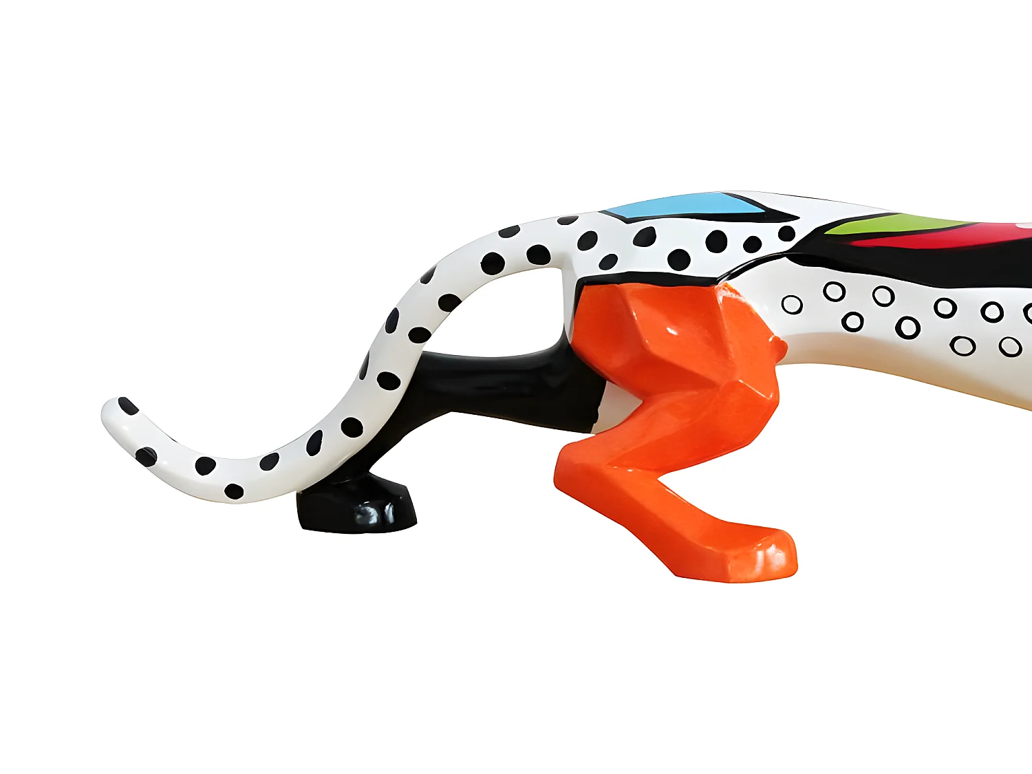 Statue panthère avec peintures pop art multicolore L90 cm - FELIN