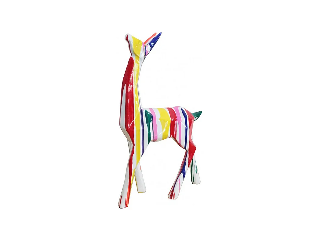 Statue lama géométrique peinture multicolore 50 cm - SERGIO DRIPS