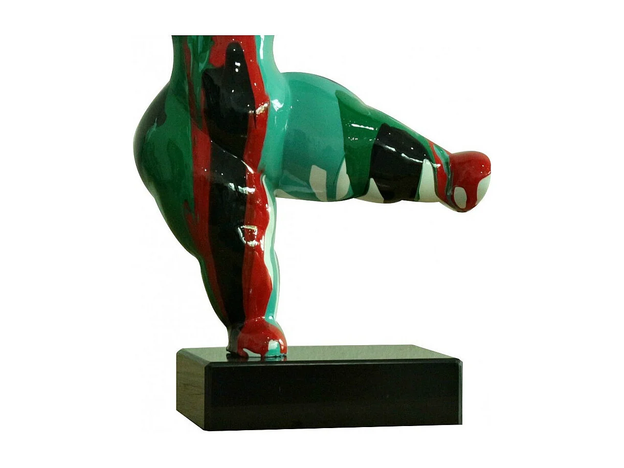 Statue femme dansant avec coulures vert / rouge H33 cm - LADY DRIPS 04
