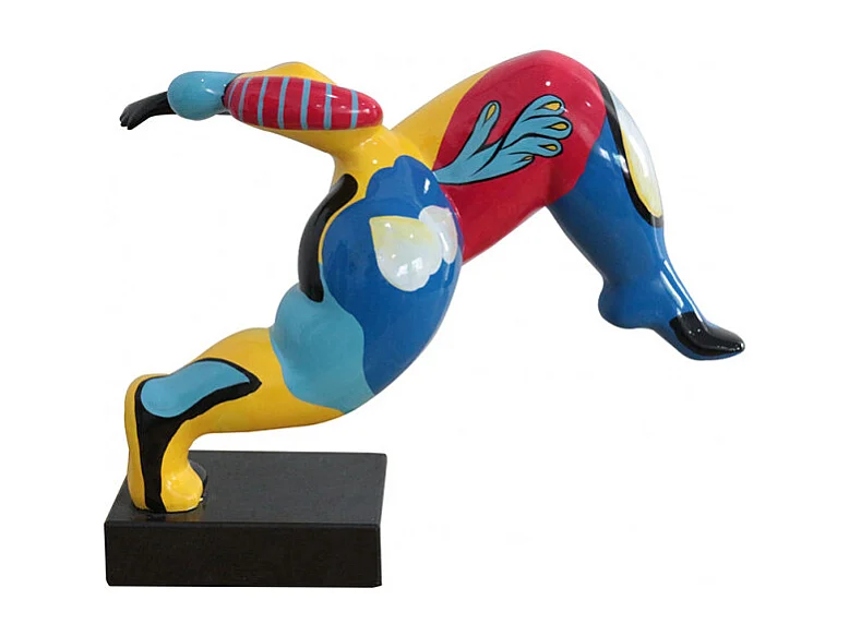 Statue femme avec motifs abstraits multicolores H41 cm - LADY DREAM
