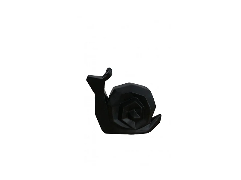Statue escargot géométrique avec peinture noire mate H16 cm - ARNAUD