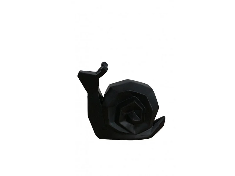 Statue escargot géométrique avec peinture noire mate H16 cm - ARNAUD