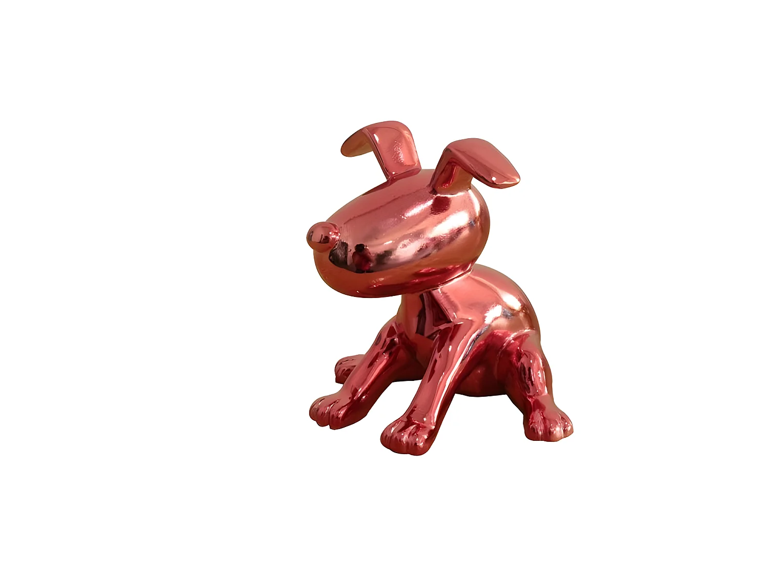 Statue chien assis avec peinture rouge métallisée H12 cm - RED SNOOP