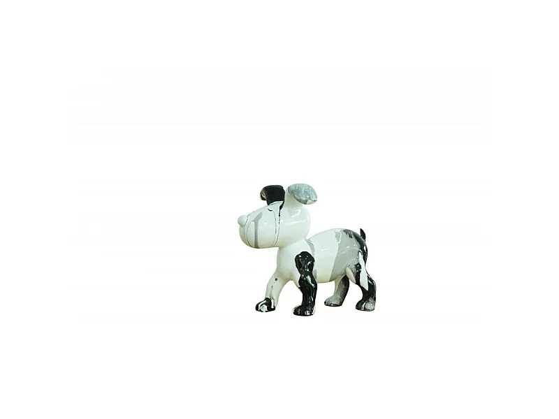 Statue chien debout avec coulures gris et noir H14 cm - SNOOPY DRIPS