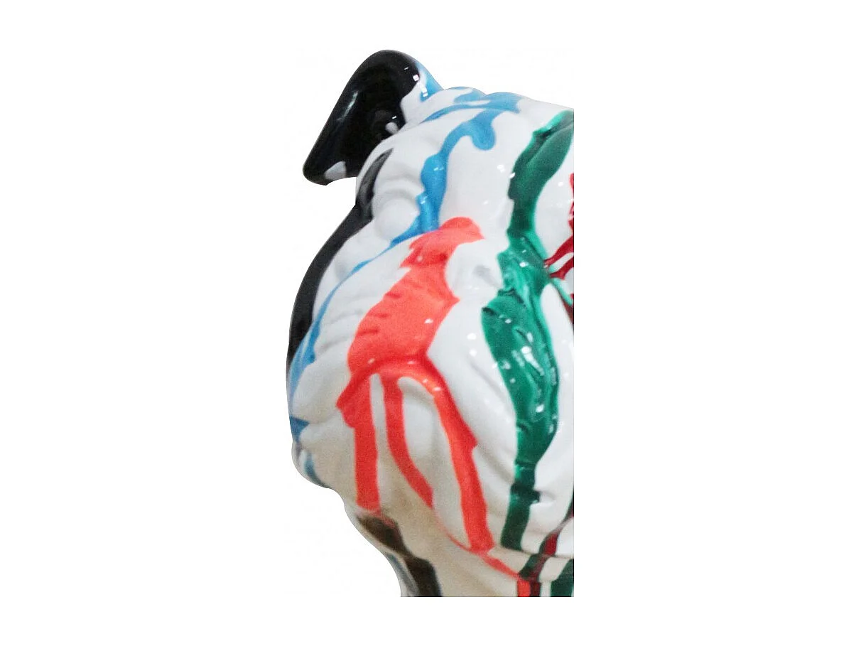 Statue bulldog anglais multicolore en résine - LUCIEN