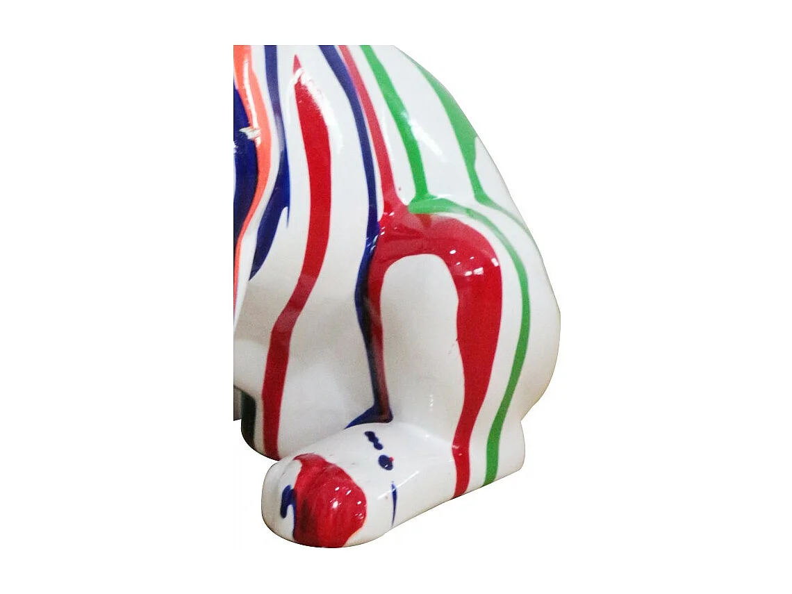 Statue bulldog anglais multicolore en résine - LUCIEN