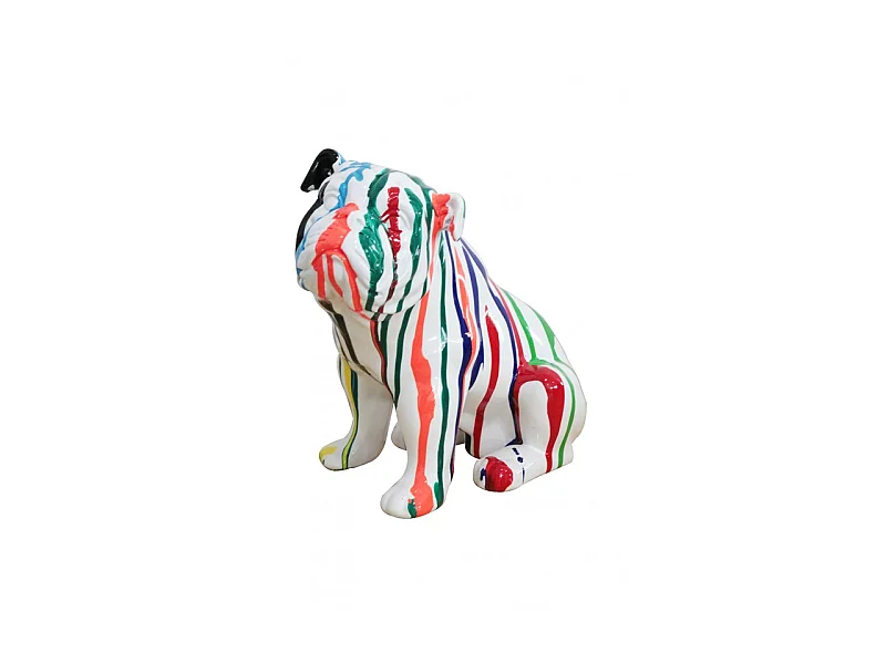 Statue bulldog anglais multicolore en résine - LUCIEN