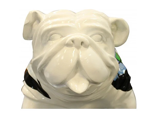 Sculpture dog carreaux bleu vert et drapeau anglais - LORD DOG