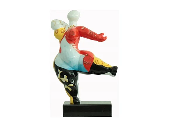 Statue femme dansant avec peinture ornements H33 cm - LADY QUEEN