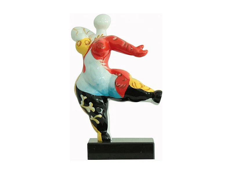 Statue femme dansant avec peinture ornements H33 cm - LADY QUEEN