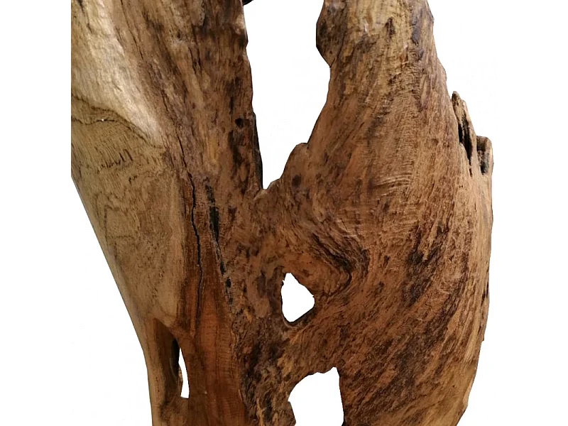 Sculpture abstraite 120 cm en bois de teck brut - MAD 1