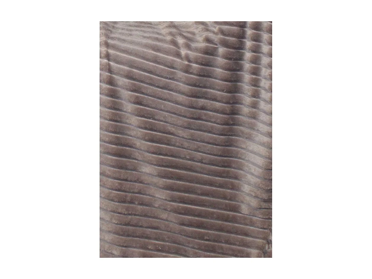 Plaid 165 x 125 cm marron glacé en velours côtelé doux - BOREAL