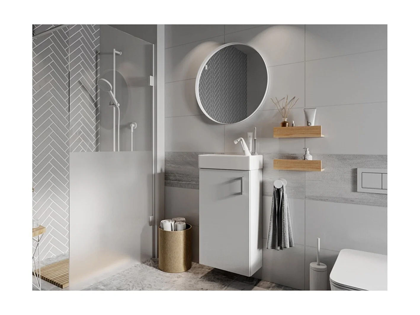 Lave-mains 1 porte avec Vasque L40cm